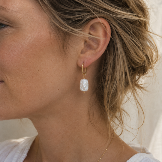 Link Pearl - Oorbellen- Zoetwaterparel