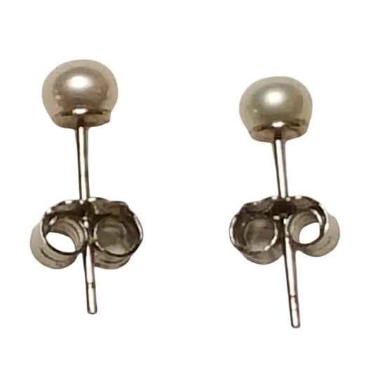 Lio 1 - 3/4 mm - Oorbellen - Zoetwaterparel - kleur Parelmoer