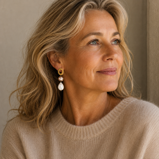 Patricia -  Oorbellen- Zoetwaterparel