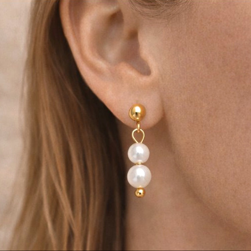 Soft Glow - Oorbel - Zoetwaterparel