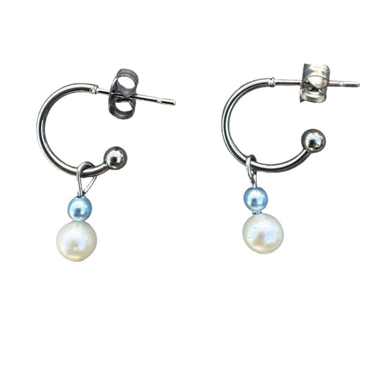 Noor - Oorbellen - Zoetwaterparel - Zilver