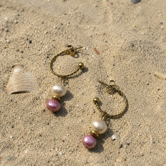 Pink Kiss - Oorbellen - Zoetwaterparel