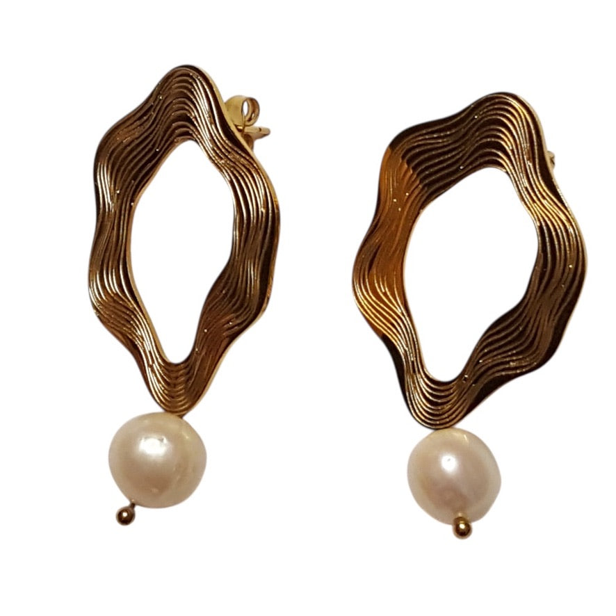 Wave  Pearl - Oorbellen - Zoetwaterparel