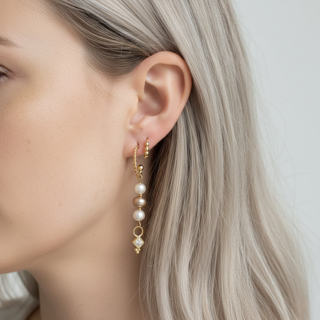 Amara - Oorbel - Zoetwaterparel